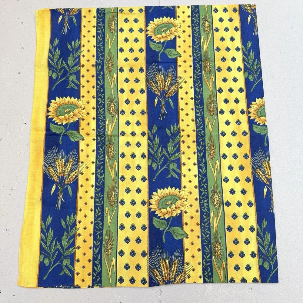 Made In France Provence Tablecloth Sunflower Wheat Blue Yellow Poupees Yolande